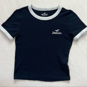 Hollister Navy Waffle Knit Shirt